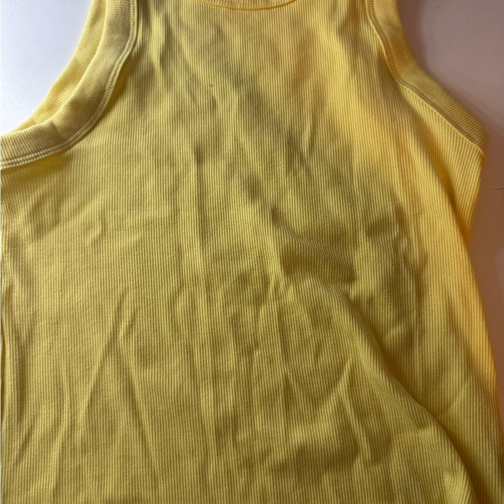 Yellow Ribbed Women's Tank Top